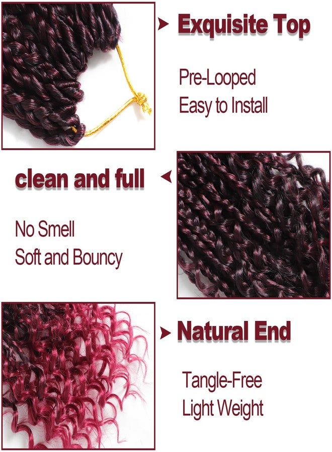 VIOLET 12 inch Goddess Crochet Box Braids Hair 7 Packs Boho Box Braids Crochet Hair with Curly Ends Prelooped Crochet Hair for Black Women (12 Inch, 7Packs, 1B/BUG) - Image 4